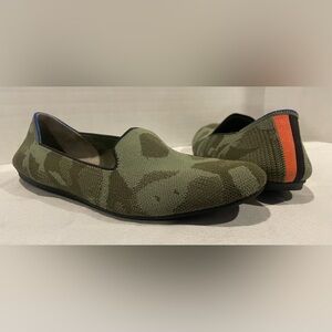 ROTHY’S Green Camouflage Round Toe Ballet Flats Women’s Size 8 1/2
